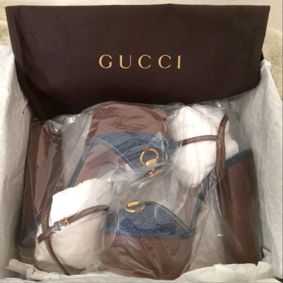 GUCCI DENIM CLAUDIE HORSEBIT PLATFORM - Picture 6 of 6